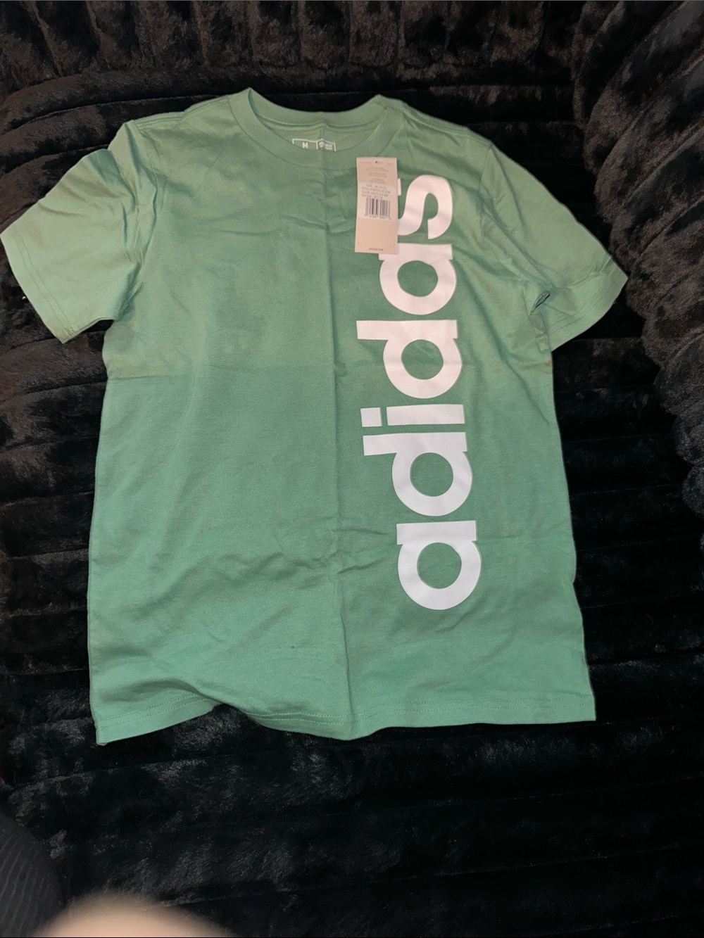adidas Mint Green Tee with Vertical White Logo